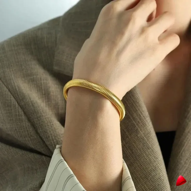 Bracelet Travesti Ensemble Bangle Acier Or 18k Set — galerie