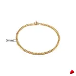 Bracelet Travesti Chaine Cubaine Acier Empilable Or — galerie