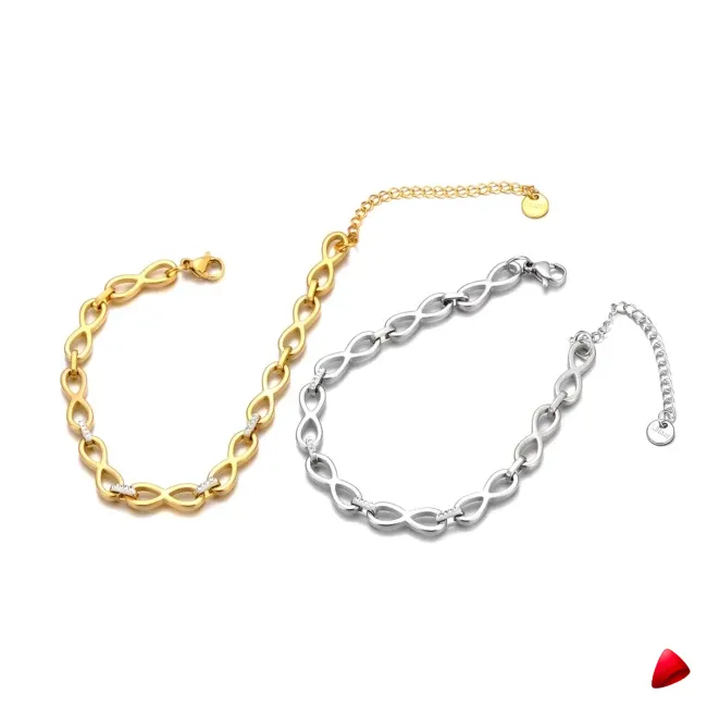 Bracelet Travesti Chaine Eternite Infinie Or 18k Etanche — galerie