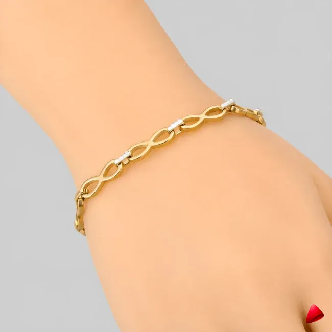 Bracelet Travesti Chaine Eternite Infinie Or 18k Etanche — image principale
