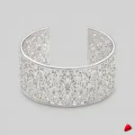 Bracelet Travesti Cuff Argent Ornements Ajoures Sterling — image principale
