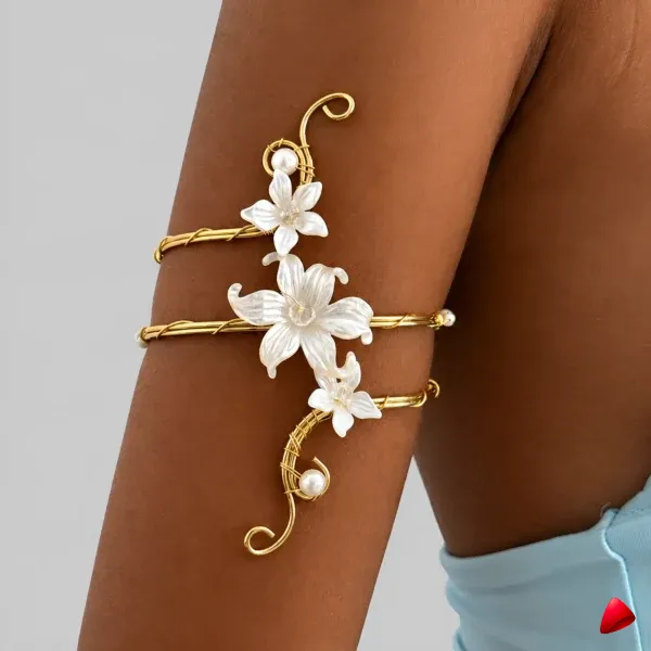 Bracelet Travesti Cuff Clou Strass Acier Hexagonal Or — image principale