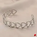 Bracelet Travesti Cuff Coeur Amour Ajustable Steel — galerie