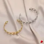 Bracelet Travesti Cuff Coeur Amour Ajustable Steel — galerie