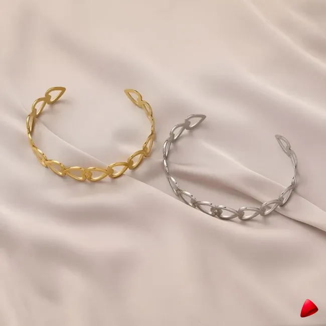 Bracelet Travesti Cuff Coeur Amour Ajustable Steel — galerie