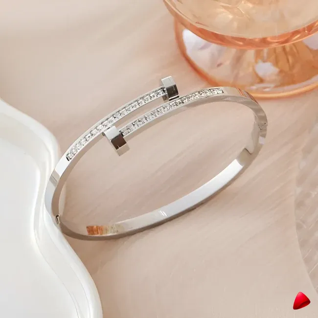 Bracelet Travesti Cuff Tete Ongle Strass Hexagonal — galerie