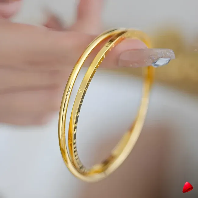 Bracelet Travesti Lettre Chaine Or 18k AU750 Luxe — galerie
