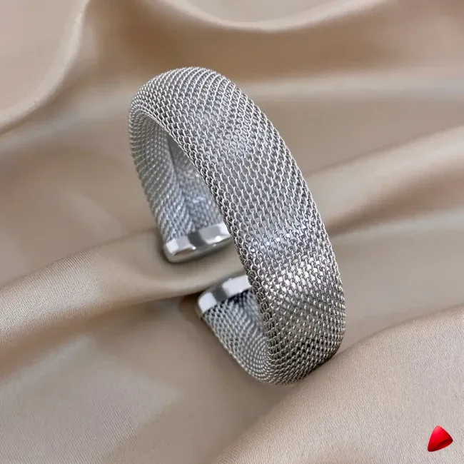 Bracelet Travesti Large Maille Creuse Chic Vintage — galerie