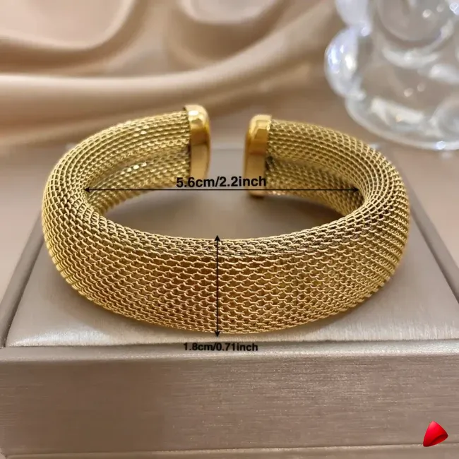 Bracelet Travesti Large Maille Creuse Chic Vintage — galerie