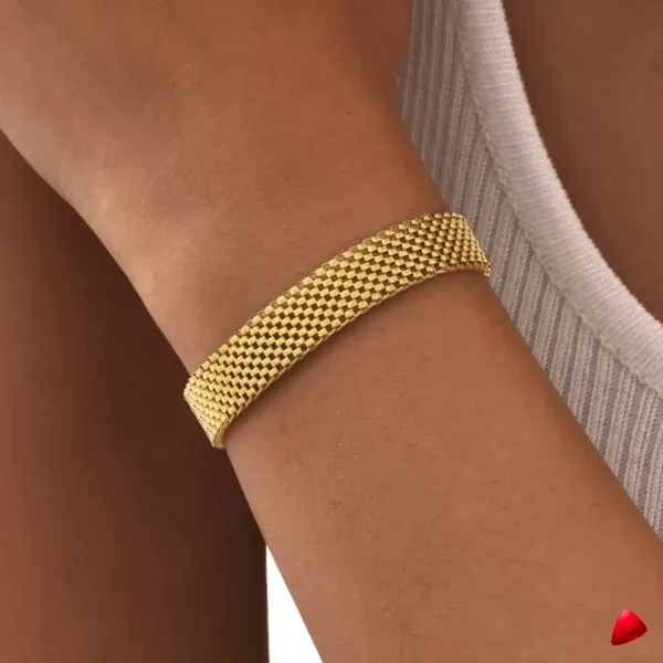 Bracelet Travesti Maillons Epais Or Impermeable Acier — galerie