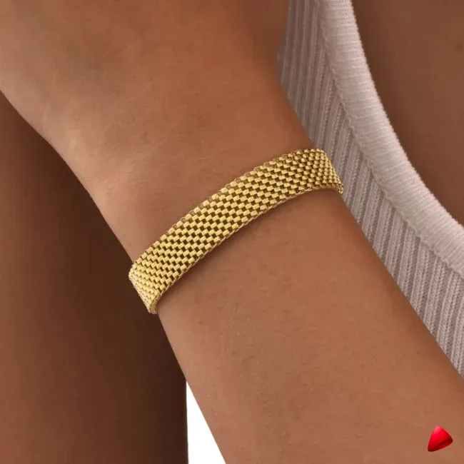 Bracelet Travesti Maillons Epais Or Impermeable Acier — galerie