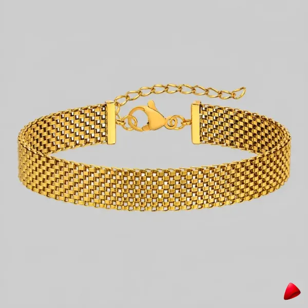 Bracelet Travesti Maillons Epais Or Impermeable Acier — image principale