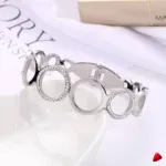 Bracelet Travesti Rond Acier Zircon Cercle Creux Chic — galerie