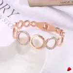 Bracelet Travesti Rond Acier Zircon Cercle Creux Chic — galerie