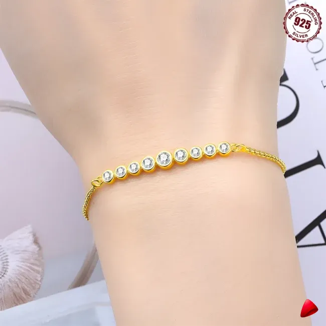 Bracelet Travesti Tennis Zircon Argent Sterling Chic — galerie