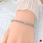 Bracelet Travesti Tennis Zircon Argent Sterling Chic — galerie