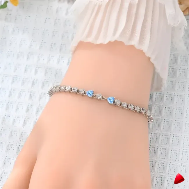 Bracelet Travesti Tennis Zircon Argent Sterling Chic — galerie