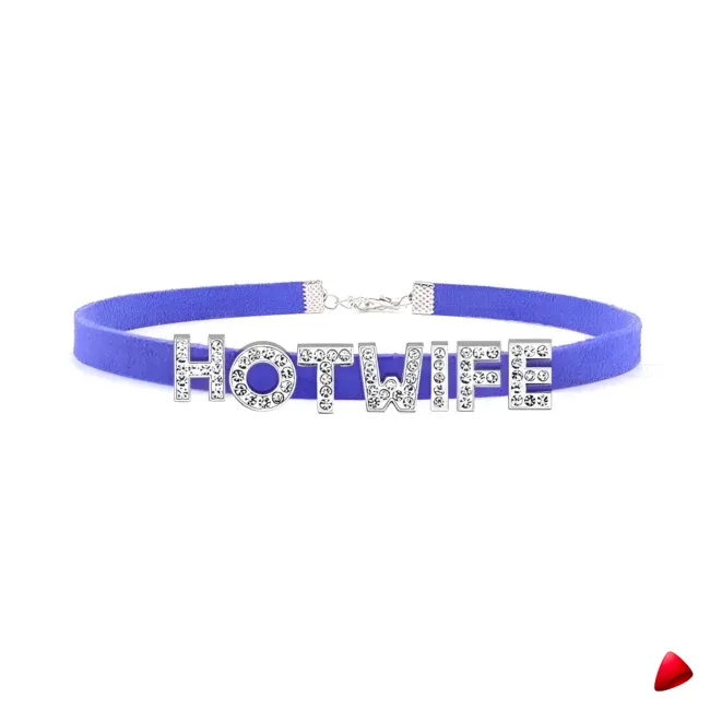 Collier Travesti Chocker Lettres Strass Hotwife Personnalise — galerie