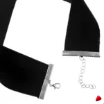 Collier Travesti Chocker Velours Noir Simple Punk Goth — galerie