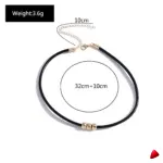 Collier Travesti Corde Noir Perles Dorees Chocker Kpop — galerie