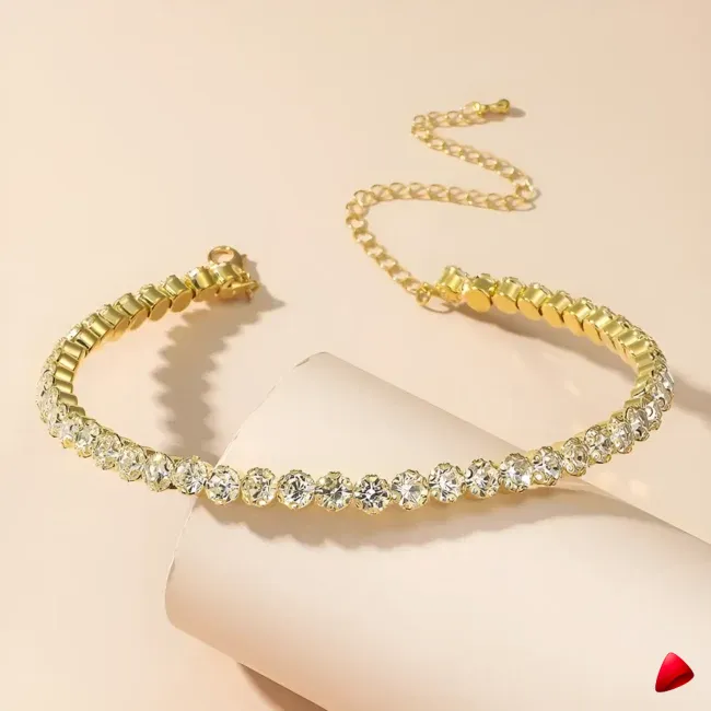 Collier Travesti Cristal Choker Court Grande Pierre Mariage — galerie