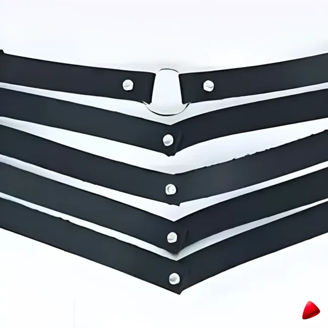 Collier Travesti Cuir Bondage Choker Harajuku Rivets — galerie
