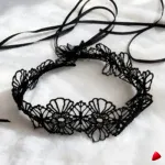 Collier Travesti Ras du Cou Dentelle Noeud Doux Gothique — galerie