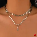 Collier Travesti Long Y Rond Chic Sexy Chaine Metal — galerie