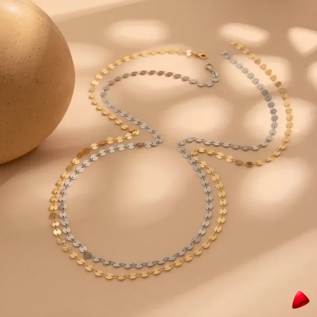 Collier Travesti Long Y Rond Chic Sexy Chaine Metal — galerie
