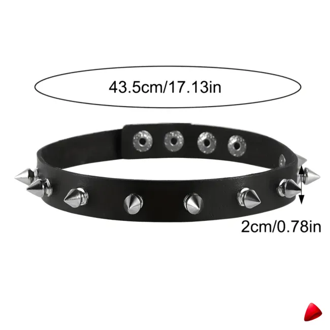 Collier Travesti Punk Cloute Faux Cuir Choker Halloween — galerie