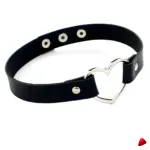 Collier Travesti Punk Multicolore Coeur Serrure Cuir PU — galerie