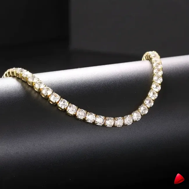 Collier Travesti Chaine Tennis Glace Zircon Cristal — galerie