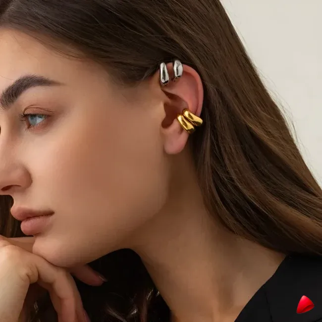 Manchette Oreille Travesti Vintage C Punk Argent — galerie