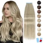Extensions Cheveux Travesti Balayage Miel Platine Bande Adhésive, vue galerie