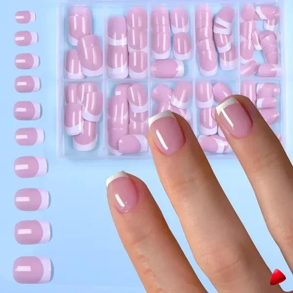 Faux Ongles Travesti Rose Lilas Carré, vue galerie