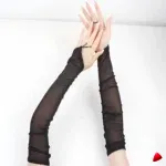 Gants Travesti Manchettes Voile Sans Doigts, vue galerie