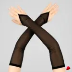 Gants Travesti Manchettes Voile Sans Doigts, image principale