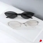 Lunettes de Soleil Travesti Métal Fine Cat-Eye, vue galerie