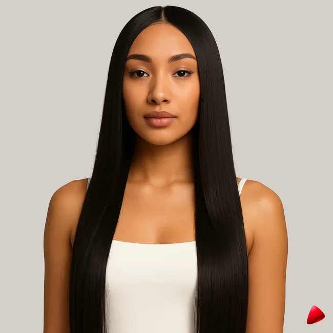 Perruque Lace Front Travesti Noire Très Longue, image principale