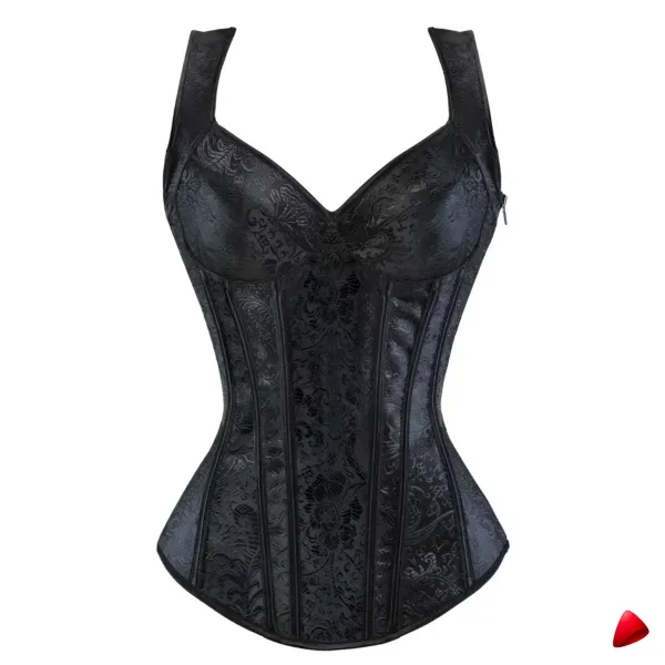 Corset Travesti Gilet Bretelles Jacquard, vue galerie