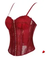Corset Travesti Résille Bretelles Fines, vue galerie